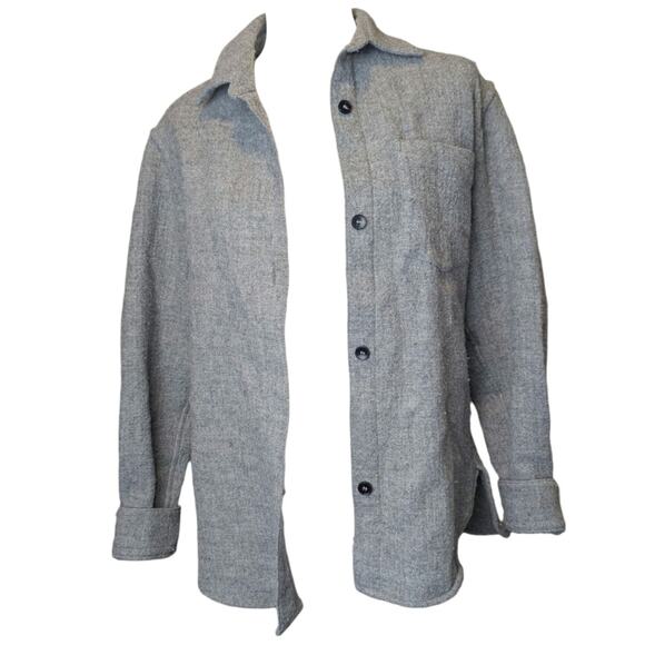 Isabel Marant Gray Wool Shacket Button-Up Shirt Quiet Luxury Designer Size 10 - Picture 1 of 10